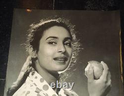 Vintage Bollywood Black & White POSTER of Actress NUTAN RARE COLLECTIBLE
