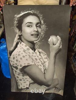 Vintage Bollywood Black & White POSTER of Actress NUTAN RARE COLLECTIBLE