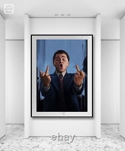 Wolf of wall street middle finger art canvas poster home decor