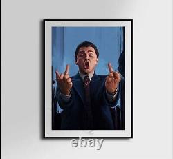 Wolf of wall street middle finger art canvas poster home decor